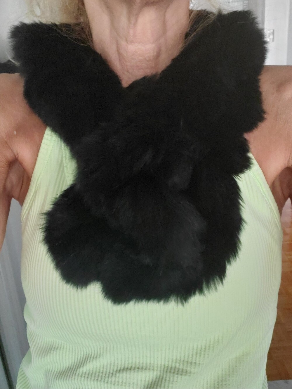 Dino Gaspari Real Fur Swirl Weaved Scarf Collar
